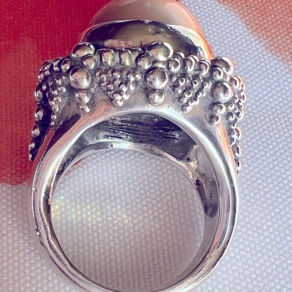 Stephen Dweck Mabe Pearl Ring SS Sz 7 Signed 925 Has 1 Minor Crack Still Gour!! - Picture 8 of 16